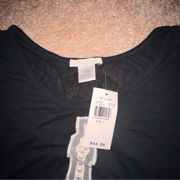 TI + LO NWT Black Eiffel Tower Graphic Tee, Size L - Picture 2 of 3